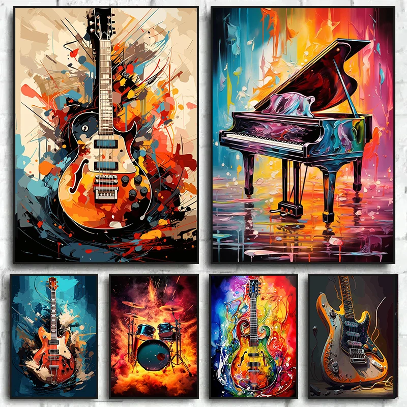 Musical Instrument Painting - Quadri su tela con strumenti musicali