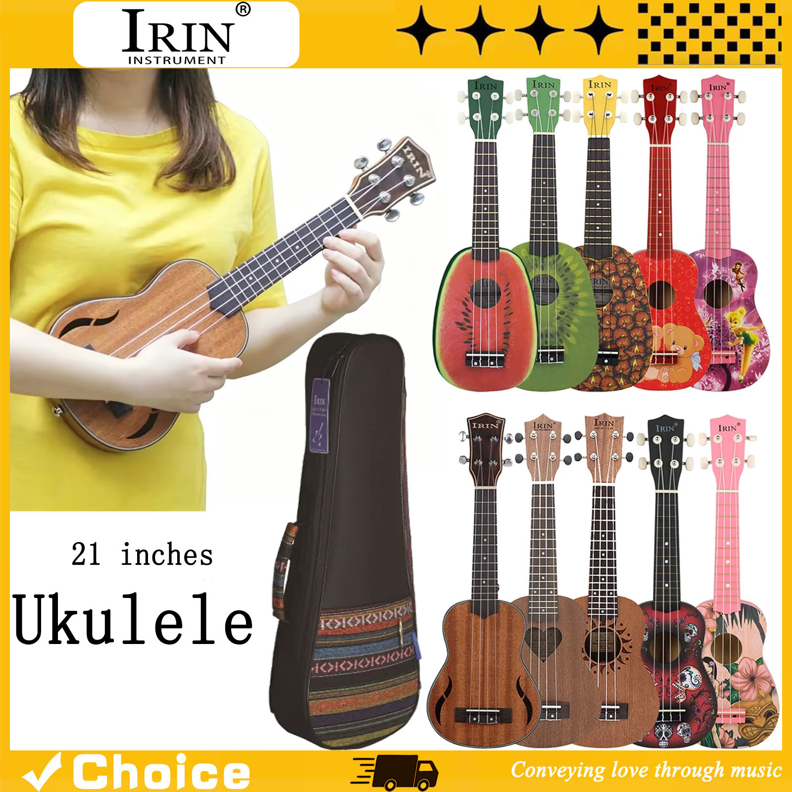 Musical Instrument Hawaiian - Ukulele Hawaiano da 21 Pollici, Chitarra
