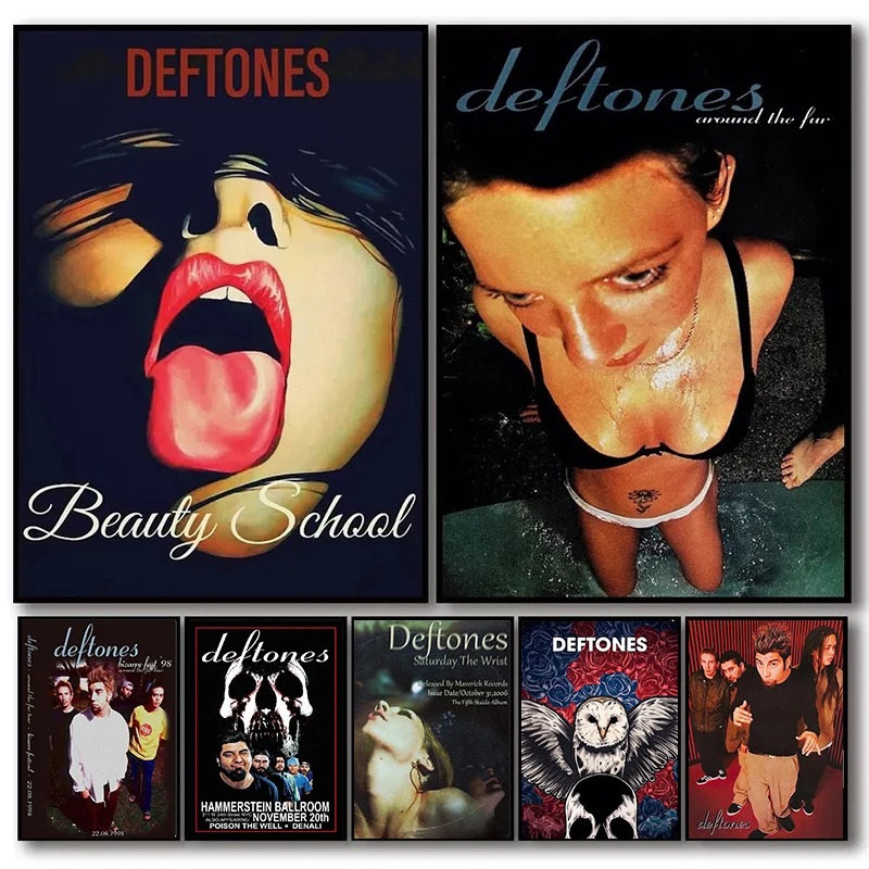 Musical Instrument Painting - Poster Retrò della Band Deftones, Stampa