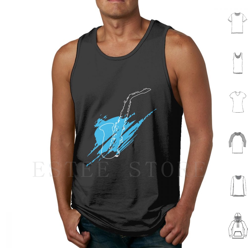 Song With Musical Instrument - Silhouette del sassofono Canotte Gilet Sassofono