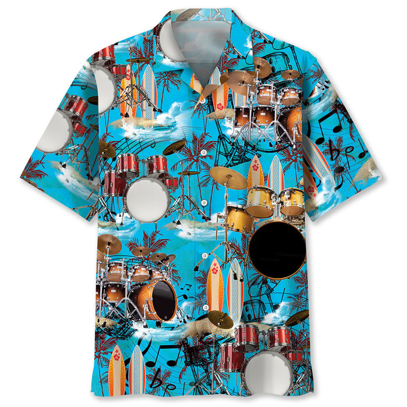 Camicia hawaiana con motivo a  - Musical Instrument Hawaiian recensione e prezzo
