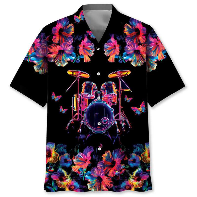 Camicia hawaiana con motivo a  - Musical Instrument Hawaiian recensione e prezzo