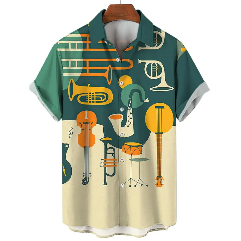 Camicia hawaiana con motivo a  - Musical Instrument Hawaiian recensione e prezzo