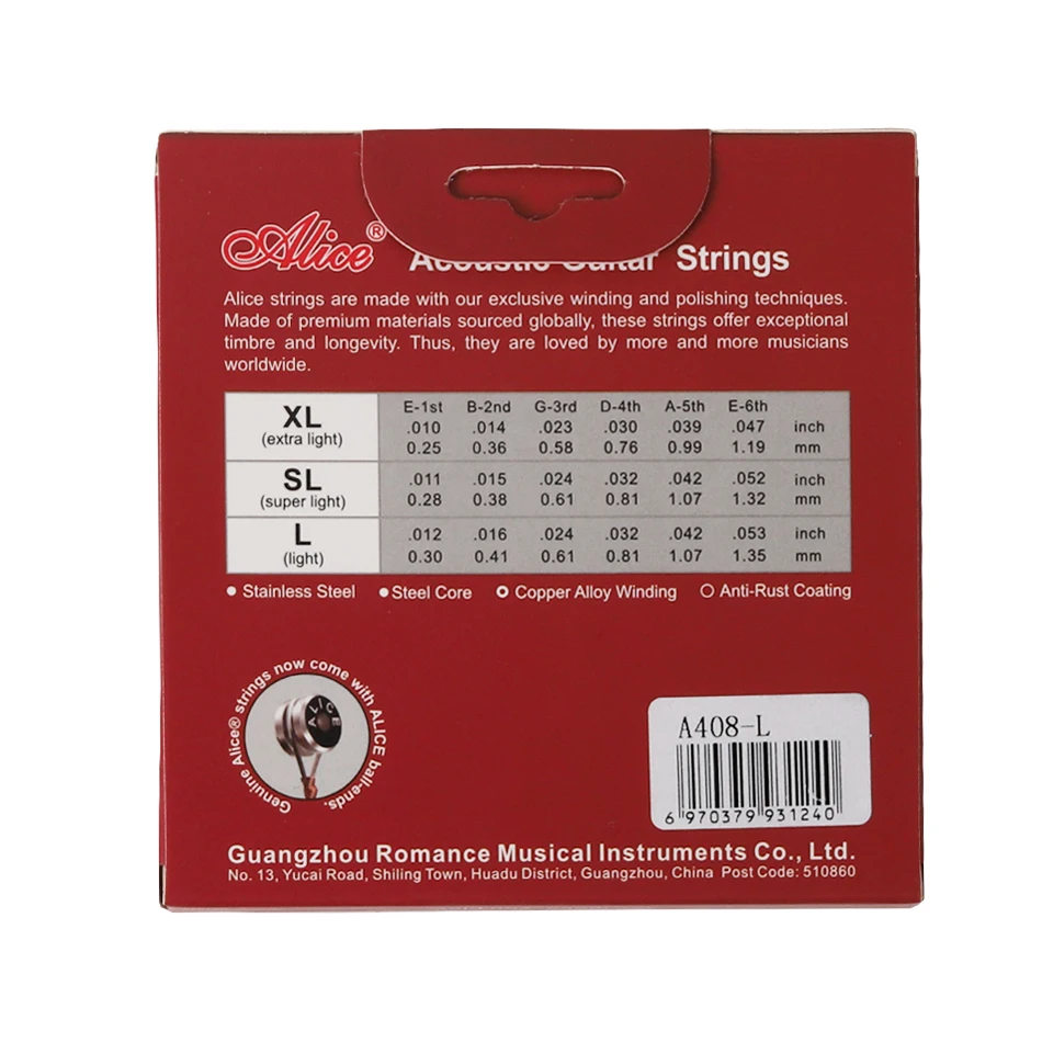 Alice A408 Set completo di cor - Musical Instrument Strings recensione e prezzo